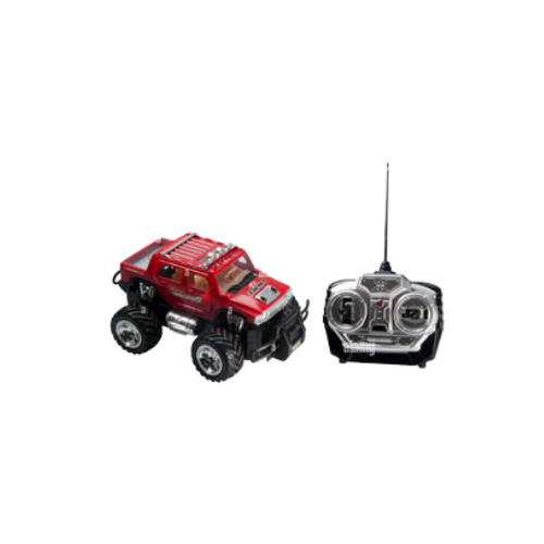 Red remote-controlled toy car with controller