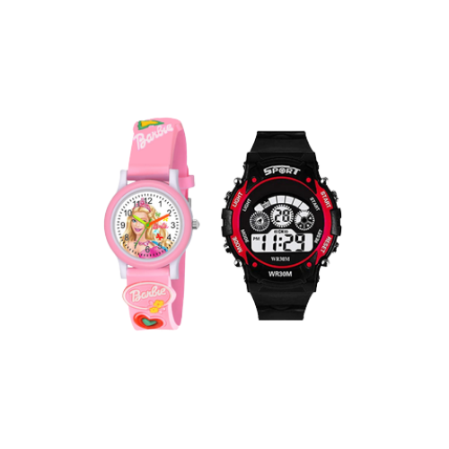 Children's wristwatches, pink and black styles